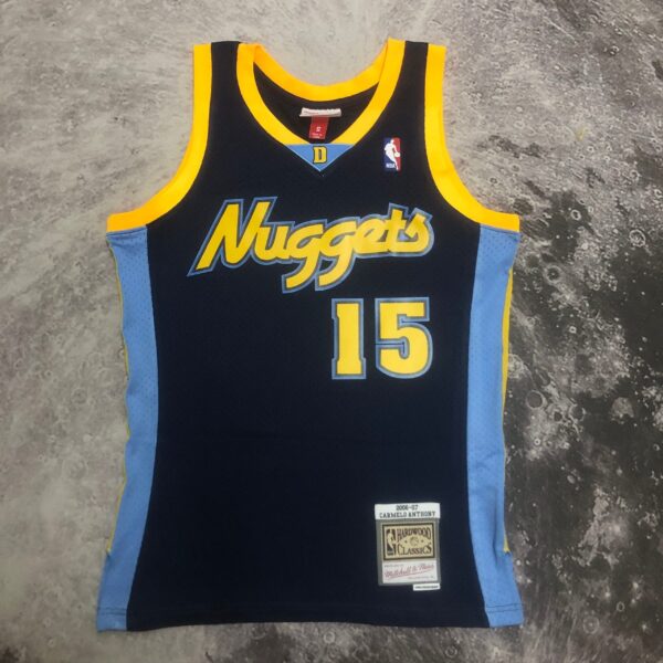 2d4025fe Camiseta Regata NBA Denver Nuggets 15 Carmelo Anthony Mitchell & Ness Azul 2006/07 - Imagem 16