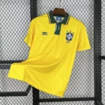 Camisa Retrô Clássica Seleção Brasileira Home - Brasil Amarela – 1991 Umbro