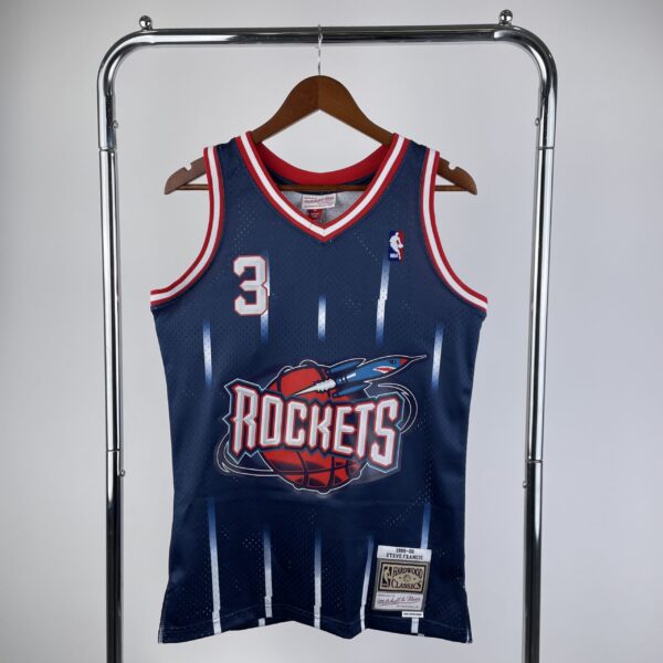 Camiseta Regata NBA Houston Rockets 3 Steve Francis Mitchell & Ness Azul 1999/2000 - Imagem 1