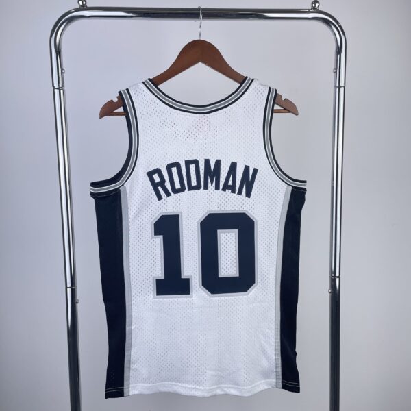 90387078 Camiseta Regata NBA San Antonio Spurs 10 Dennis Rodman Mitchell & Ness Branca 1993/94 - Imagem 11