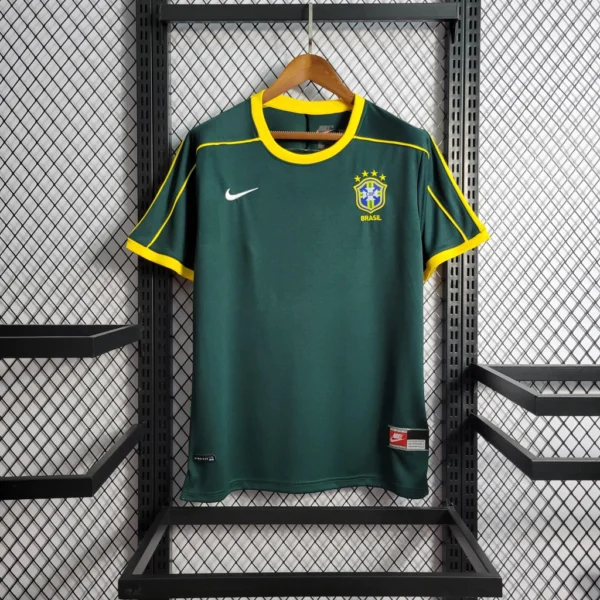 b124384b1-7402f26a7cfb6e2e1516748231556531-1024-1024 Camisa Retrô Clássica Seleção Brasileira Brasil – Nike Masculina – Goleiro – 1998 - Imagem 1