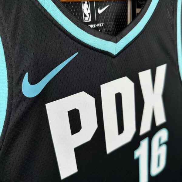Camiseta Regata Basquete NBA Portland Trail Blazers City Edition 2025 Preta Nike - Imagem 3