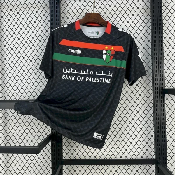 greçgmergie (4) Camisa Palestino Away Versão Torcedor 2025/2026 Preta - Imagem 1