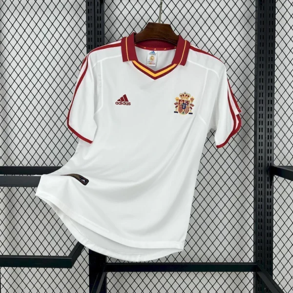 2025063009584955-fb83037da8ad38d6bb17513023549441-1024 Camisa Retrô Clássica Seleção Espanha Away 1998 Branca Adidas - Imagem 1