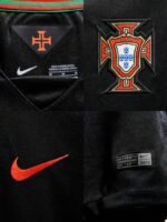 Camisa Retrô Clássica Seleção Portugal Away 2015 Preta Nike - Imagem 7