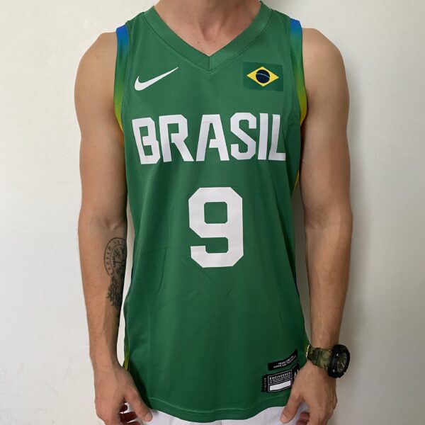 Camiseta Regata Basquete Brasil Olimpíadas 2024 Paris Verde 2024-2025 Nike - Imagem 4