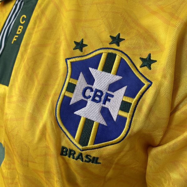 Camisa Retrô Clássica Seleção Brasileira Home - Brasil Amarela – 1991/1993 Umbro - Imagem 3