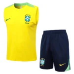 Conjunto Regata e Calção Treino Brasil Torcedor 2025 Amarelo Nike
