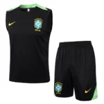 Conjunto Regata e Calção Treino Brasil Torcedor 2025 Preta Nike