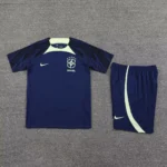 Conjunto Camisa e Calção Treino Brasil Torcedor 2023/24 Azul Marinho Nike - Imagem 2