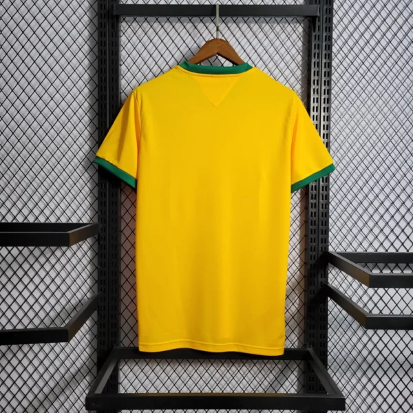 efuhwehfwj Camisa Retrô Clássica Seleção Brasileira Home - Brasil Amarelo – 1972 - Imagem 6