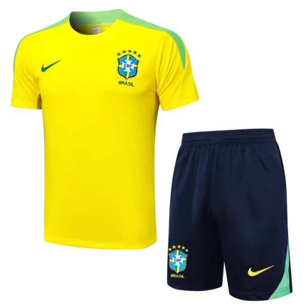 gewngnwgnwenjg Conjunto Camisa e Calção Treino Brasil Torcedor 2025 Amarelo Nike - Imagem 1