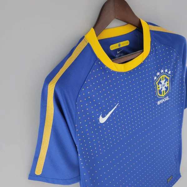 gnengwjkefnkkn Camisa Retrô Clássica Seleção Brasileira Away - Brasil Azul – 2010/11 Nike - Imagem 3