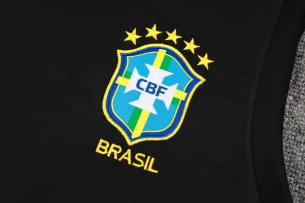 Conjunto Regata e Calção Treino Brasil Torcedor 2025 Preta Nike - Imagem 2