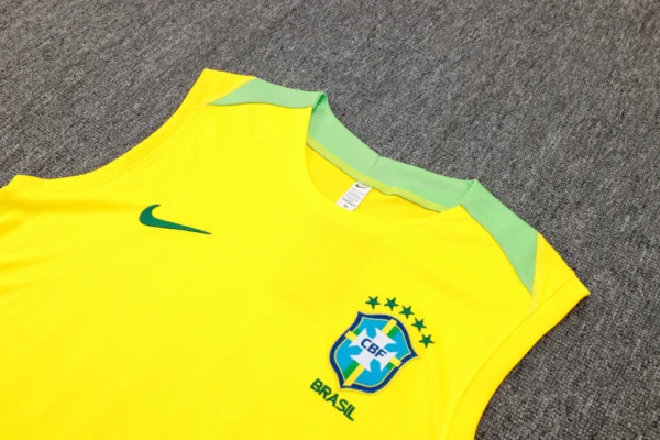 iojeifhewuge Conjunto Regata e Calção Treino Brasil Torcedor 2025 Amarelo Nike - Imagem 2
