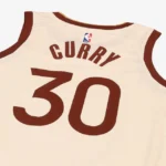 Camiseta Regata NBA Golden State Warriors Curry 30 City Edition Bege 2025/26 Nike - Imagem 6