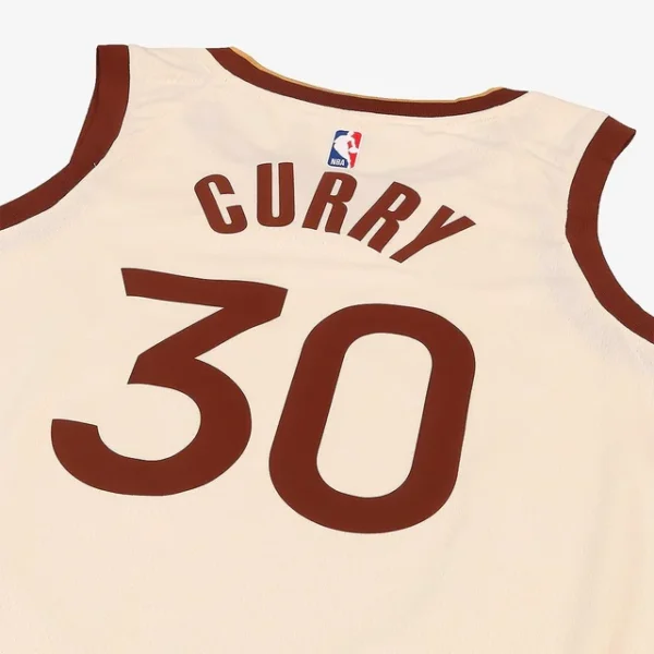 Camiseta Regata NBA Golden State Warriors Curry 30 City Edition Bege 2025/26 Nike - Imagem 6