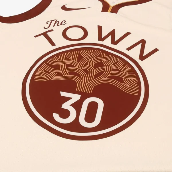 Camiseta Regata NBA Golden State Warriors Curry 30 City Edition Bege 2025/26 Nike - Imagem 3