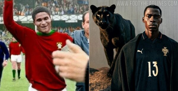 Camisa Seleção Portugal - Edição Especial - Pantera Negra - Eusébio - Versão Torcedor Copa do Mundo 2026 Preta Puma - Imagem 2
