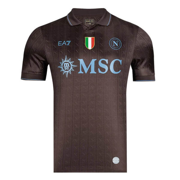 Terceira-camisa-do-Napoli-2025-2026-EA7-Third-kit-1 Camisa Napoli Third Versão Jogador 25/2026 Café EA7 Armani - Imagem 1