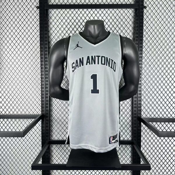 Camiseta Regata Basquete NBA San Antonio Spurs Statemant Edition 2025/26 Cinza Jordan - Imagem 1