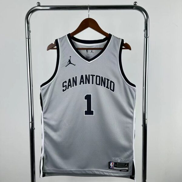 Camiseta Regata Basquete NBA San Antonio Spurs Statemant Edition 2025/26 Cinza Jordan - Imagem 9