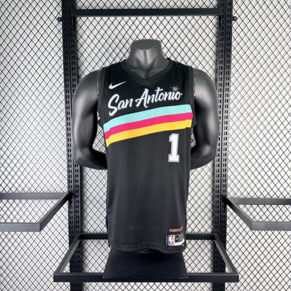 Camiseta Regata Basquete NBA San Antonio Spurs City Edition 2025/26 Preta Nike - Imagem 1
