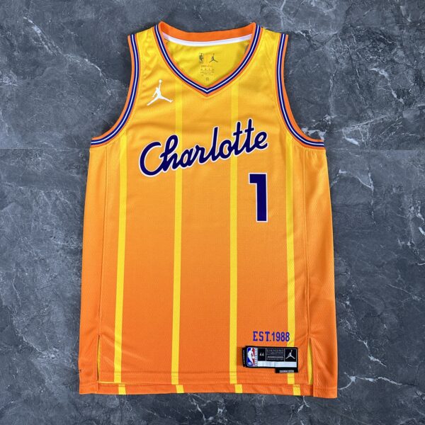Camiseta Regata Basquete NBA Charlotte Hornets Statement Edition 2025/26 Laranja Nike - Imagem 9