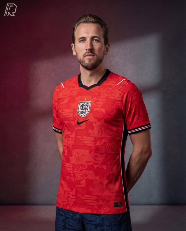 Camisa Seleção Inglaterra Away Versão Jogador Copa Do Mundo 2026 Vermelha Nike - Imagem 3