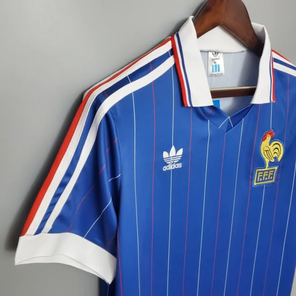 Camisa Retrô Clássica Seleção França Home 1982 Azul Adidas - Imagem 2