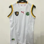 Camisa Regata Retrô Clássica Seleção Camarões Away 2002 Branca Puma