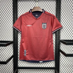 Camisa Retrô Clássica Seleção Inglaterra Away 2002 Vermelha Umbro