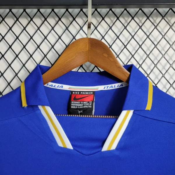 Camisa Retrô Clássica Seleção Itália Home 1996 Nike Azul - Imagem 5