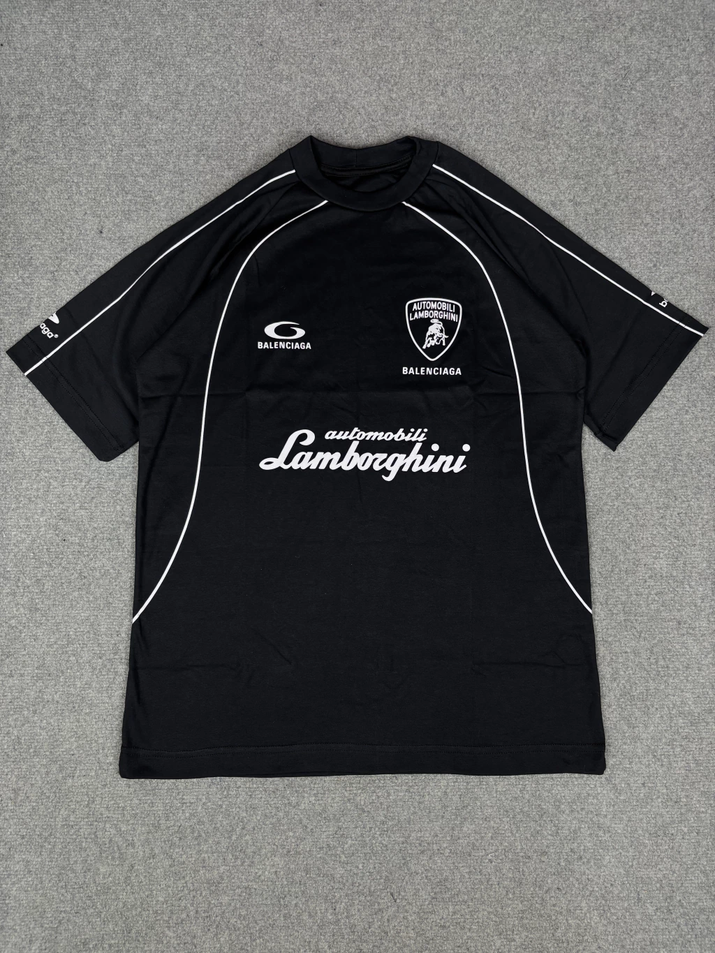 img_7344-2d79a40268db59c2e817636002362672-1024-1024 Camisa Balenciaga Lamborghini Oversized Preta Luxo Soccer - Imagem 1
