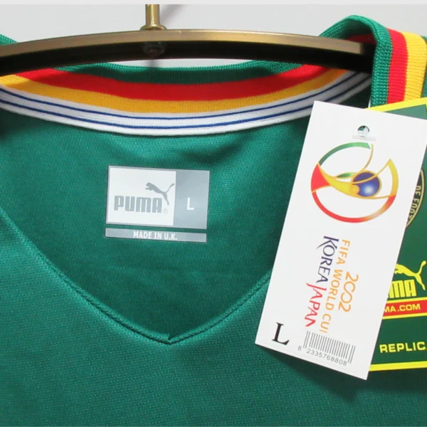 Camisa Regata Retrô Clássica Seleção Camarões Home 2002 Verde Puma - Imagem 3