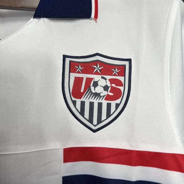 Camisa Retrô Clássica Seleção Estados Unidos USA Home 1995 Branca Nike - Imagem 3