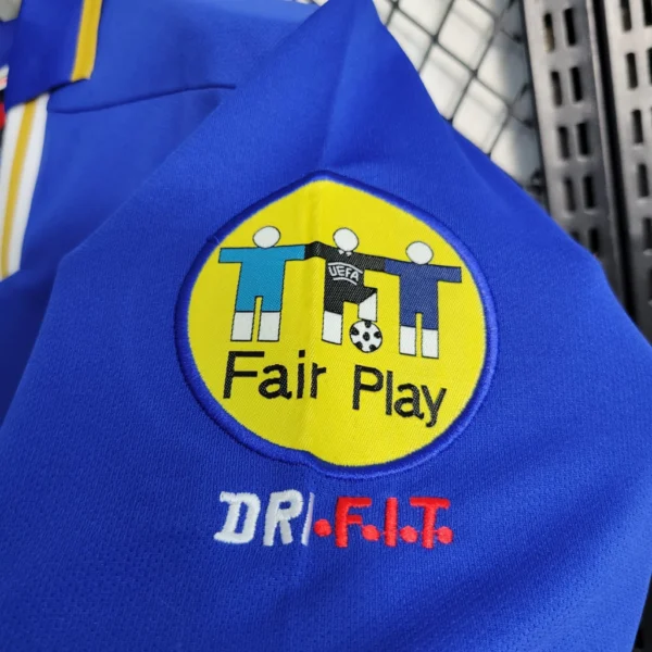 Camisa Retrô Clássica Seleção Itália Home 1996 Nike Azul - Imagem 7