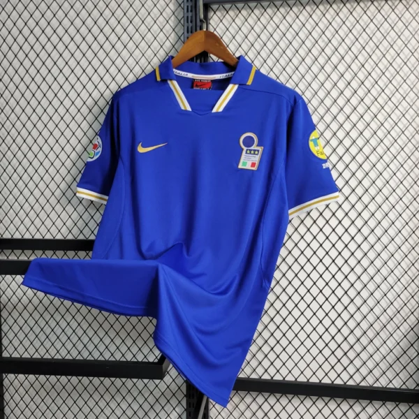 Camisa Retrô Clássica Seleção Itália Home 1996 Nike Azul - Imagem 2