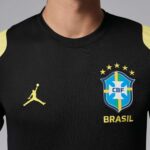 Camisa Brasil Seleção Brasileira Treino Versão Torcedor Masculina Preta 2026 Jordan - Imagem 2