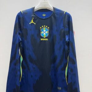 Camisa Brasil Seleção Brasileira Away Torcedor Manga Longa Copa do Mundo 2026 Jordan Azul Nike