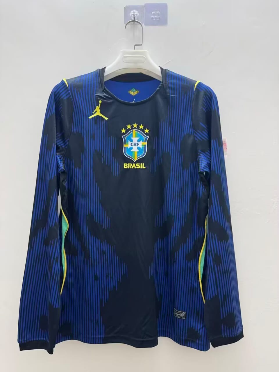Camisa Brasil Seleção Brasileira Away Torcedor Manga Longa Copa do Mundo 2026 Jordan Azul Nike