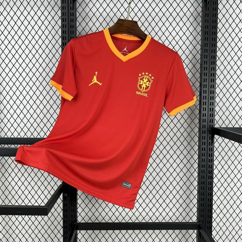 Camisa Brasil Seleção Brasileira Concept Torcedor Jordan Vermelha Nike