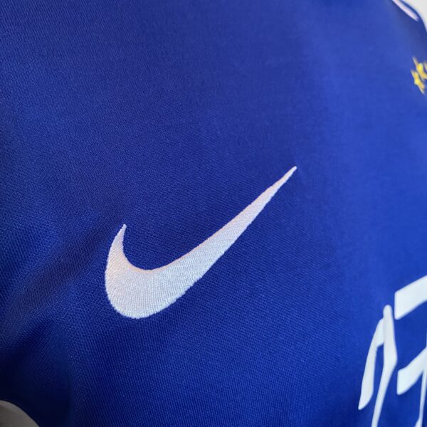 Camisa Retrô Clássica Seleção Brasileira Brasil – Nike Masculina – Versão Torcedor Azul – 2002 - Kaká 23 - Imagem 7