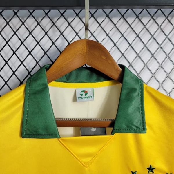 Camisa Retrô Clássica Seleção Brasileira Home - Brasil Amarela – 1988/1990 Topper - Imagem 5