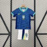 Kit Conjunto Infantil Crianças Camisa e Calção Brasil Retrô Away Infantil 2024/25 Nike