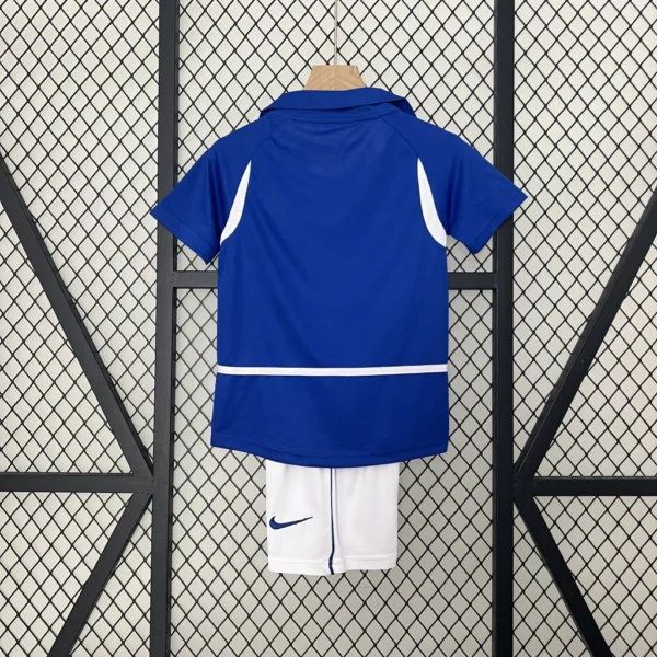 Kit Conjunto Infantil Crianças Camisa e Calção Brasil Retrô Away Infantil 2002 Nike - Imagem 5