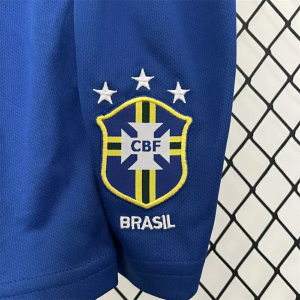 Kit Conjunto Infantil Crianças Camisa e Calção Brasil Retrô Home Infantil 1994 Umbro - Imagem 3