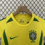 Kit Conjunto Infantil Crianças Camisa e Calção Brasil Retrô Home Infantil 2002 Nike - Imagem 2