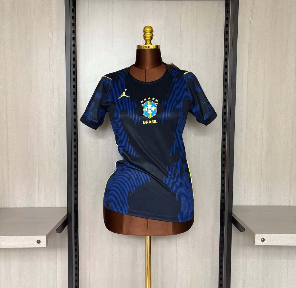 Camisa Brasil Seleção Brasileira Away Feminina Copa do Mundo 2026 Azul Jordan