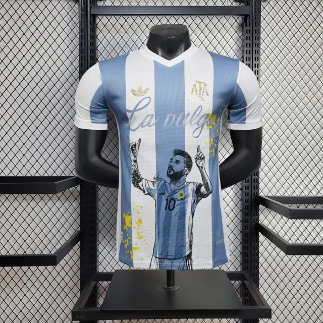 Camisa Seleção Argentina AFA Home Versão Jogador 2024/25 - La Pulga Messi Adidas